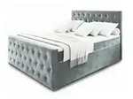 MASSENO Boxbett mit Bettkasten &brvbar; grau &brvbar; Ma&szlig;e (cm): B: 140 H: 120