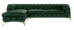 S-STYLE Chesterfield Ecksofa Natalie &brvbar; gr&uuml;n &brvbar; Ma&szlig;e (cm): B: 305 H: 75