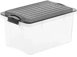 Rotho Aufbewahrungsbox mit Deckel &brvbar; schwarz &brvbar; Polypropylen &brvbar; Ma&szlig;e (cm): B: 18,5