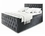 MASSENO Boxbett mit Bettkasten &brvbar; grau &brvbar; Ma&szlig;e (cm): B: 140 H: 120
