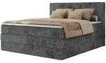 Boxspringbett mit Bettkasten &brvbar; grau &brvbar; Ma&szlig;e (cm): B: 186 H: 119
