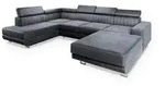 MASSENO Wohnlandschaft mit Schlaffunktion Siena &brvbar; grau &brvbar; Ma&szlig;e (cm): B: 335 H: 89