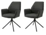 by Living Armlehnenstuhl 2er-Set &brvbar; schwarz &brvbar; Ma&szlig;e (cm): B: 57 H: 87
