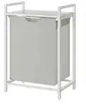 W&auml;schekorb &brvbar; creme &brvbar; Stoff,Metall,Holzwerkstoff &brvbar; Ma&szlig;e (cm): B: 50 H: 72