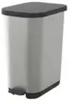 Rotho Treteimer Ribo &brvbar; silber &brvbar; Kunststoff &brvbar; Ma&szlig;e (cm): B: 40 H: 28,5 T: 51.3