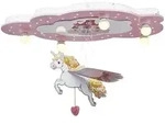 Deckenleuchte rosa 5-flammig Einhorn &brvbar; rosa/pink &brvbar; Ma&szlig;e (cm): B: 50