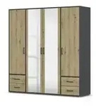 Dreht&uuml;renschrank Yarm &brvbar; grau &brvbar; Ma&szlig;e (cm): B: 187 H: 194