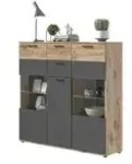 Highboard &brvbar; grau &brvbar; Ma&szlig;e (cm): B: 140 H: 134 T: 37.0