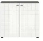 Sideboard &brvbar; silber &brvbar; Ma&szlig;e (cm): B: 92 H: 86