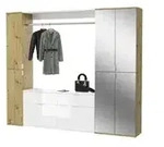 Garderobenkombination &brvbar; holzfarben &brvbar; Ma&szlig;e (cm): B: 212 H: 193 T: 34.0