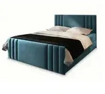 MASSENO Boxbett mit Bettkasten &brvbar; blau &brvbar; Ma&szlig;e (cm): B: 140 H: 98