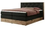 Boxspringbett mit Bettkasten &brvbar; schwarz &brvbar; Ma&szlig;e (cm): B: 148 H: 115