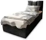 MASSENO Boxbett mit Bettkasten &brvbar; schwarz &brvbar; Ma&szlig;e (cm): B: 90 H: 98