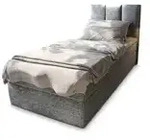 MASSENO Boxbett mit Bettkasten &brvbar; grau &brvbar; Ma&szlig;e (cm): B: 100 H: 98