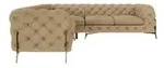 S-STYLE Chesterfield Ecksofa Natalie &brvbar; beige &brvbar; Ma&szlig;e (cm): B: 264 H: 75