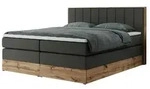 Boxspringbett mit Bettkasten &brvbar; grau &brvbar; Ma&szlig;e (cm): B: 148 H: 115