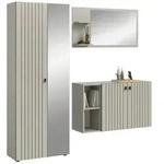 Garderobenkombination 3-teilig Station &brvbar; creme &brvbar; Ma&szlig;e (cm): B: 191 H: 192