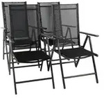 Gartenstuhl 4er-Set &brvbar; grau &brvbar; Ma&szlig;e (cm): B: 56 H: 105