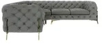 S-STYLE Chesterfield Ecksofa Natalie &brvbar; grau &brvbar; Ma&szlig;e (cm): B: 264 H: 75