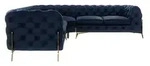S-STYLE Chesterfield Ecksofa Natalie &brvbar; blau &brvbar; Ma&szlig;e (cm): B: 264 H: 75