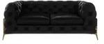 S-STYLE Chesterfield Einzelsofa Natalie &brvbar; schwarz &brvbar; Ma&szlig;e (cm): B: 185 H: 75