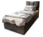 MASSENO Boxbett mit Bettkasten &brvbar; grau &brvbar; Ma&szlig;e (cm): B: 90 H: 98