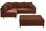 S-STYLE Ecksofa mit Hocker Maya &brvbar; rot &brvbar; Ma&szlig;e (cm): B: 231 H: 81