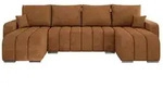 Wohnlandschaft mit Schlaffunktion Kirasso &brvbar; orange &brvbar; Ma&szlig;e (cm): B: 320 H: 86