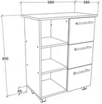 Servierwagen &brvbar; wei&szlig; &brvbar; Ma&szlig;e (cm): B: 68 H: 85