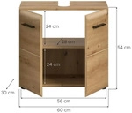 Waschbeckenunterschrank &brvbar; holzfarben &brvbar; Ma&szlig;e (cm): B: 60 H: 54