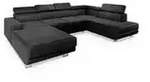 MASSENO Wohnlandschaft mit Schlaffunktion Siena &brvbar; schwarz &brvbar; Ma&szlig;e (cm): B: 335 H: