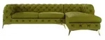 S-STYLE Chesterfield Ecksofa Natalie &brvbar; gr&uuml;n &brvbar; Ma&szlig;e (cm): B: 305 H: 75