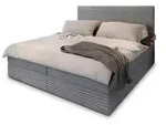 MASSENO Boxbett mit Bettkasten &brvbar; grau &brvbar; Ma&szlig;e (cm): B: 180 H: 98