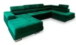 MASSENO Wohnlandschaft mit Schlaffunktion Casone &brvbar; gr&uuml;n &brvbar; Ma&szlig;e (cm): B: 345 H: 90