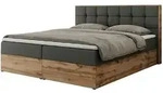Boxbett mit Bettkasten &brvbar; grau &brvbar; Ma&szlig;e (cm): B: 128 H: 104