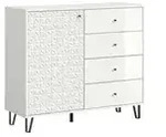 Highboard Prisma &brvbar; wei&szlig; &brvbar; Ma&szlig;e (cm): B: 110 H: 96