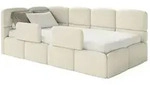 Selsey Polsterliege mit Rausfallschutz &brvbar; beige &brvbar; Ma&szlig;e (cm): B: 220 H: 88