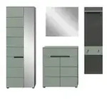 Garderobenkombination 4-teilig Canu &brvbar; grau &brvbar; Ma&szlig;e (cm): B: 220 H: 190