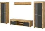 Wohnwand &brvbar; holzfarben &brvbar; Ma&szlig;e (cm): B: 310 H: 159 T: 35.0