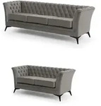 S-STYLE Chesterfield Polstergarnitur 3+2 Wilhelm &brvbar; grau &brvbar; Ma&szlig;e (cm): B: 237...