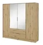 Dreht&uuml;renschrank 206 cm breit &brvbar; braun &brvbar; Ma&szlig;e (cm): B: 206 H: 200