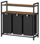 W&auml;schebox &brvbar; schwarz &brvbar; MDF-Platte,Metall,Stoff &brvbar; Ma&szlig;e (cm): B: 92,5 H: 92