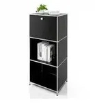 Floordirekt Metallregal &brvbar; schwarz &brvbar; Ma&szlig;e (cm): B: 50 H: 121