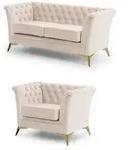 S-STYLE Chesterfield Polstergarnitur 2+1 Wilhelm &brvbar; beige &brvbar; Ma&szlig;e (cm): B:...