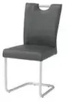 Leder-Schwingstuhl &brvbar; grau &brvbar; Ma&szlig;e (cm): B: 46 H: 94 T: 48.0