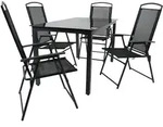 Gartenm&ouml;bel 5er-Set &brvbar; schwarz &brvbar; Ma&szlig;e (cm): B: 140 H: 76