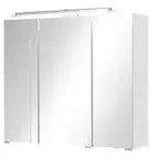 Spiegelschrank 3-t&uuml;rig wei&szlig; &brvbar; wei&szlig; &brvbar; Ma&szlig;e (cm): B: 80 H: 70 T: 20.0
