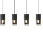 Trio Pendelleuchte 4-flammig Rauchglas schwarz &brvbar; schwarz &brvbar; Ma&szlig;e (cm): B: 80,5
