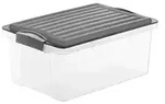 Rotho Aufbewahrungsbox mit Deckel &brvbar; grau &brvbar; Polypropylen &brvbar; Ma&szlig;e (cm): B: 27,5 H:
