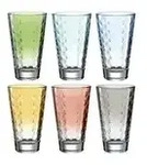 LEONARDO Gl&auml;serset 6er Set Optic &brvbar; mehrfarbig &brvbar; Glas &brvbar; Ma&szlig;e (cm): B: 8 H: 13,4